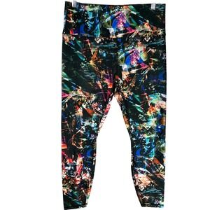 RBX Active Womens Large Abstract Multicolor Digital Print High Waist Leggings